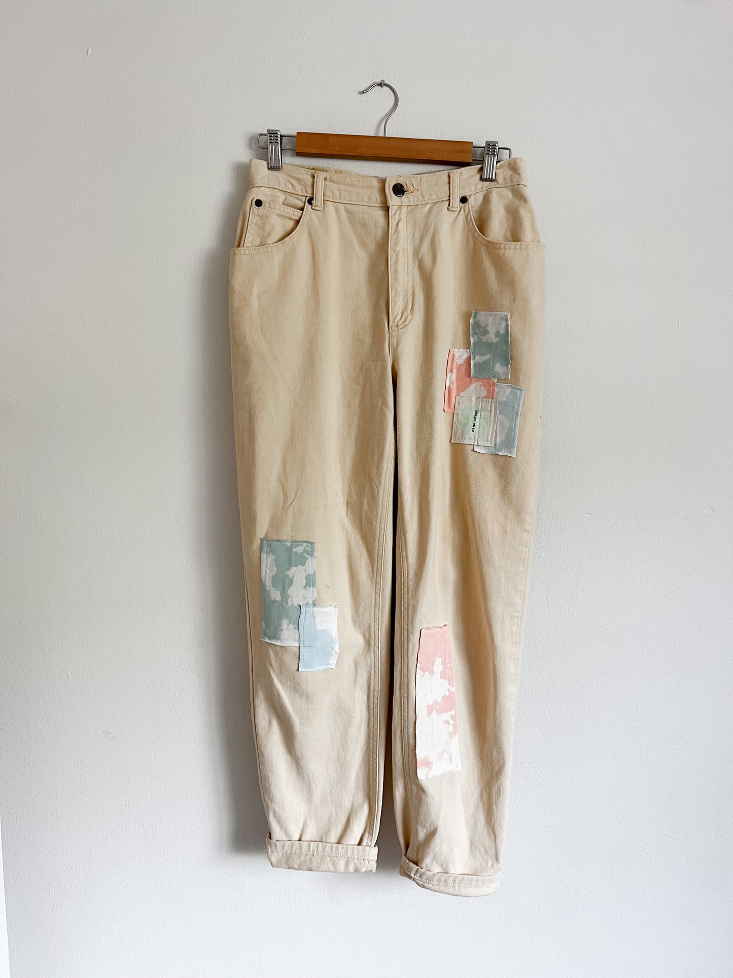 Ecru Patchwork Pants