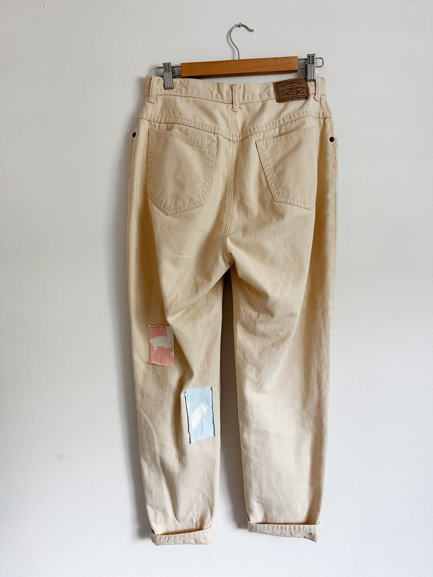 Ecru Patchwork Pants